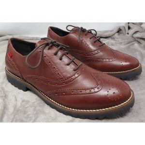 Marc Joseph Central Park West Burgundy Leather WingTip Oxford Shoes Womens 10.5